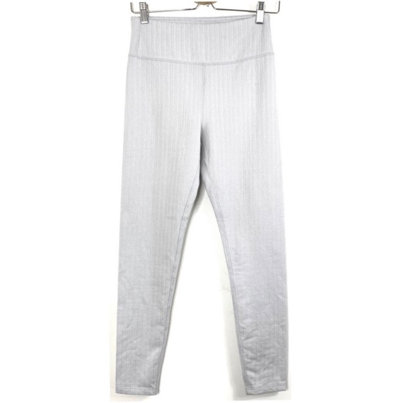 KORAL Seamless Herringbone Jacquard Winter Warm Leggings in Light Gray Size M - Picture 2 of 13